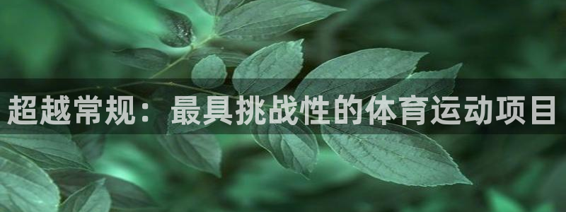 b体育必一运动官网：超越常规：最具挑战性的体育运动项目